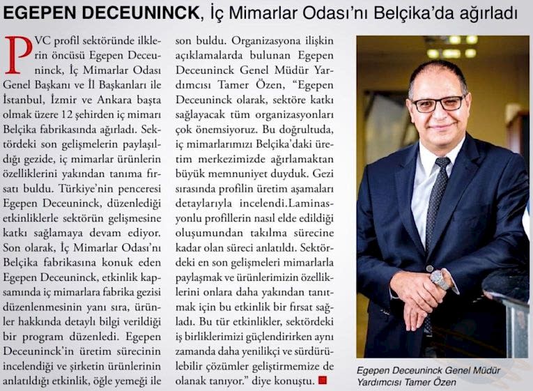 Egepen Deceuninck, İç Mimarlar Odası'nı Belçika'da Ağırladı